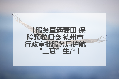 服务直通麦田 保障颗粒归仓 德州市行政审批服务局护航“三夏”生产