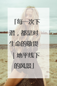 每一次下潜，都是对生命的敬畏｜地平线下的风景