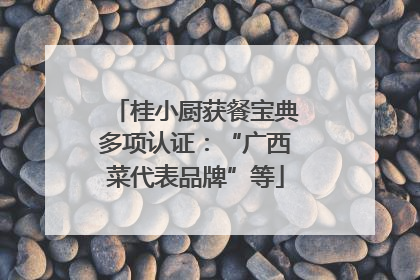 桂小厨获餐宝典多项认证：“广西菜代表品牌”等