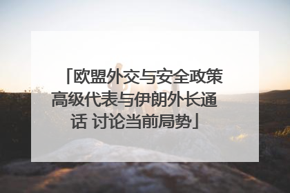 欧盟外交与安全政策高级代表与伊朗外长通话 讨论当前局势