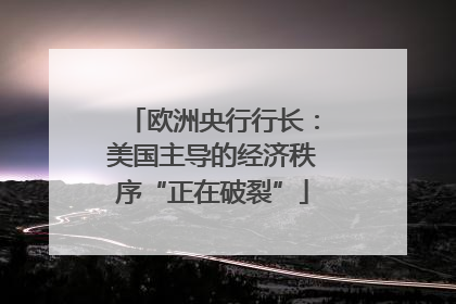 欧洲央行行长：美国主导的经济秩序“正在破裂”