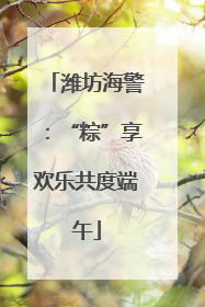 潍坊海警：“粽”享欢乐共度端午