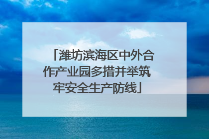 潍坊滨海区中外合作产业园多措并举筑牢安全生产防线