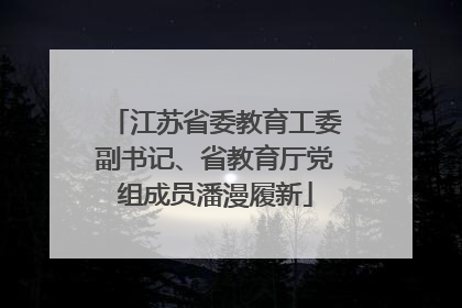 江苏省委教育工委副书记、省教育厅党组成员潘漫履新