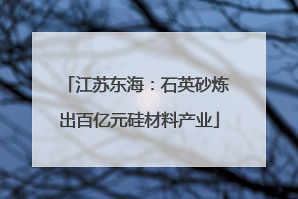江苏东海：石英砂炼出百亿元硅材料产业