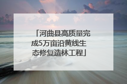 河曲县高质量完成5万亩沿黄线生态修复造林工程