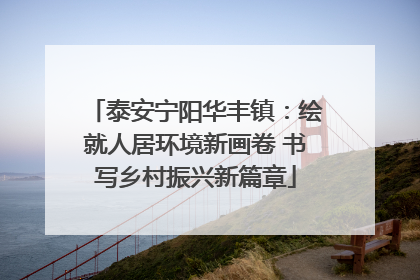 泰安宁阳华丰镇：绘就人居环境新画卷 书写乡村振兴新篇章