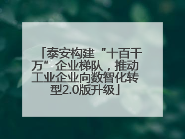 泰安构建“十百千万”企业梯队，推动工业企业向数智化转型2.0版升级