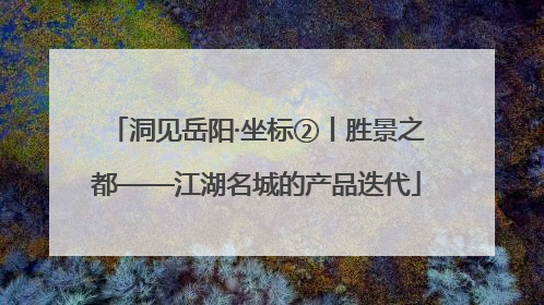 洞见岳阳·坐标②丨胜景之都——江湖名城的产品迭代