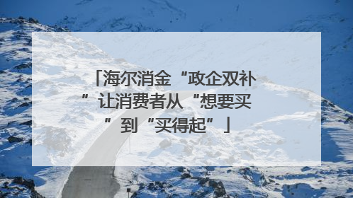 海尔消金“政企双补”让消费者从“想要买”到“买得起”