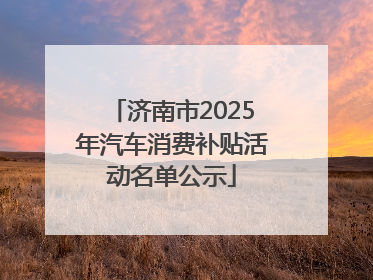 济南市2025年汽车消费补贴活动名单公示