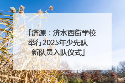 济源：济水西街学校举行2025年少先队新队员入队仪式