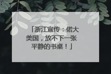 浙江宣传：偌大美国，放不下一张平静的书桌！