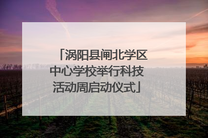 涡阳县闸北学区中心学校举行科技活动周启动仪式