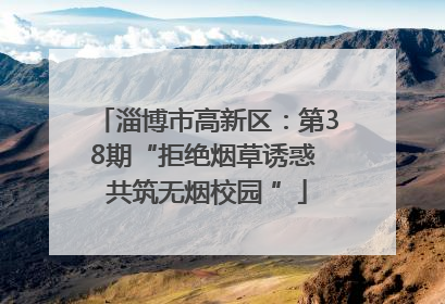 淄博市高新区：第38期“拒绝烟草诱惑 共筑无烟校园 ”