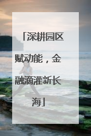 深耕园区赋动能，金融滴灌新长海