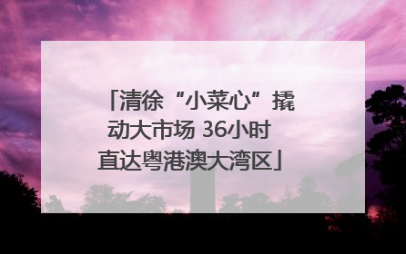 清徐“小菜心”撬动大市场 36小时直达粤港澳大湾区