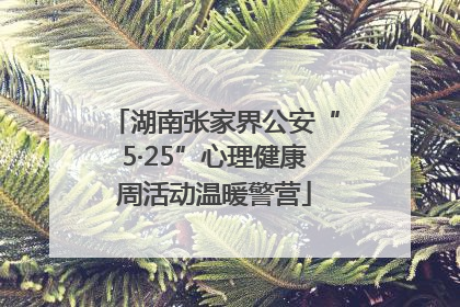 湖南张家界公安“5·25”心理健康周活动温暖警营