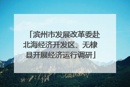 滨州市发展改革委赴北海经济开发区、无棣县开展经济运行调研