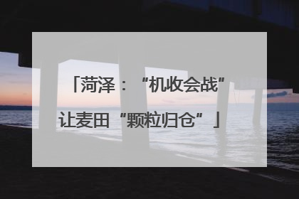 菏泽：“机收会战”让麦田“颗粒归仓”