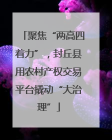 聚焦“两高四着力”，封丘县用农村产权交易平台撬动“大治理”