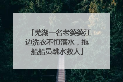 芜湖一名老婆婆江边洗衣不慎落水，拖船船员跳水救人