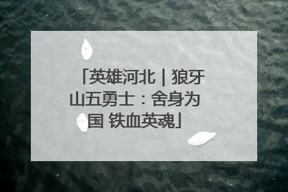 英雄河北｜狼牙山五勇士：舍身为国 铁血英魂