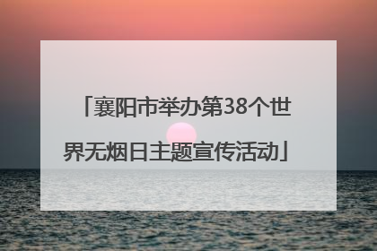 襄阳市举办第38个世界无烟日主题宣传活动