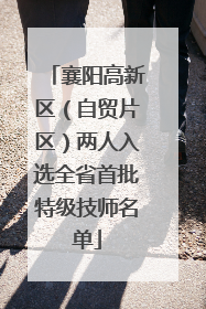 襄阳高新区（自贸片区）两人入选全省首批特级技师名单