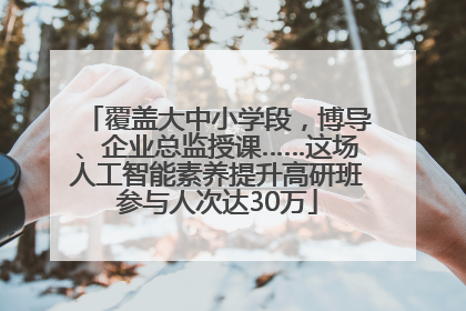 覆盖大中小学段，博导、企业总监授课……这场人工智能素养提升高研班参与人次达30万