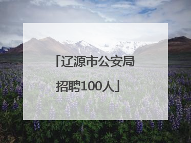 辽源市公安局招聘100人