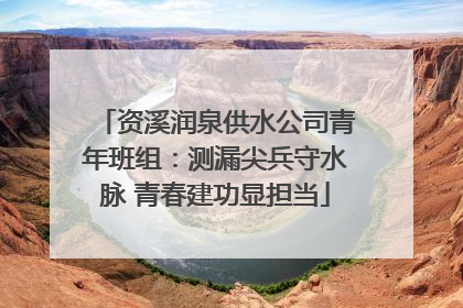 资溪润泉供水公司青年班组：测漏尖兵守水脉 青春建功显担当