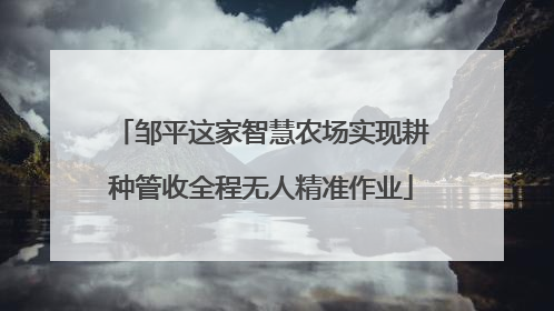 邹平这家智慧农场实现耕种管收全程无人精准作业