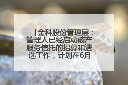 金科股份管理层：管理人已经启动破产服务信托的招募和遴选工作，计划在6月初召开评审会
