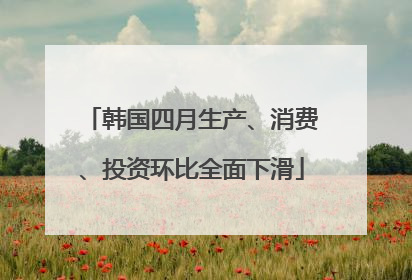 韩国四月生产、消费、投资环比全面下滑