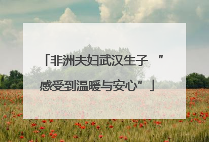 非洲夫妇武汉生子 “感受到温暖与安心”