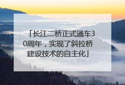 长江二桥正式通车30周年，实现了斜拉桥建设技术的自主化