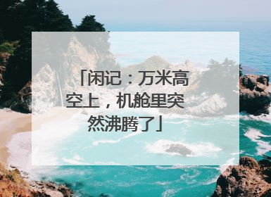 闲记：万米高空上，机舱里突然沸腾了