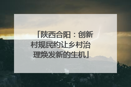 陕西合阳：创新村规民约让乡村治理焕发新的生机