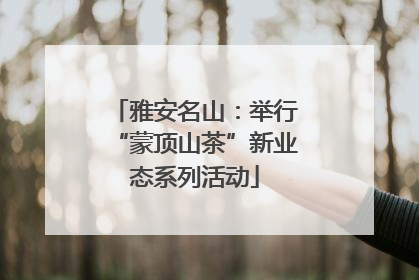 雅安名山：举行“蒙顶山茶”新业态系列活动