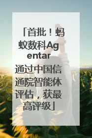 首批！蚂蚁数科Agentar通过中国信通院智能体评估，获最高评级