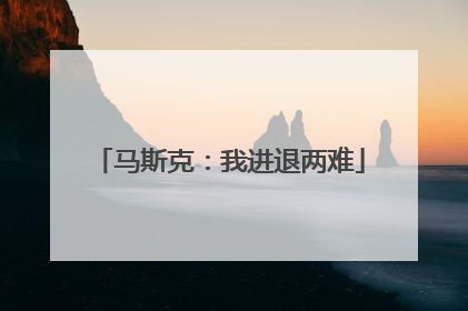 马斯克：我进退两难