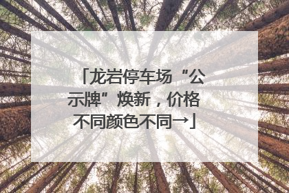 龙岩停车场“公示牌”焕新，价格不同颜色不同→