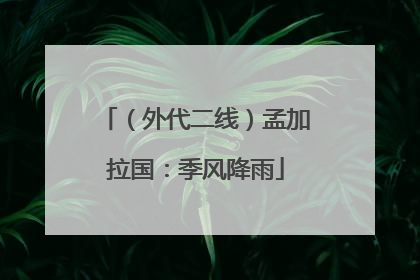 （外代二线）孟加拉国：季风降雨