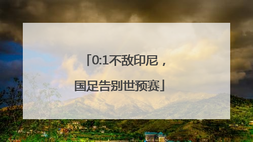 0:1不敌印尼，国足告别世预赛