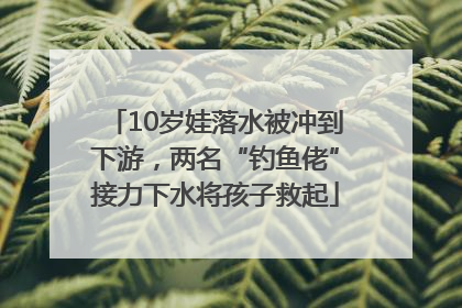 10岁娃落水被冲到下游，两名“钓鱼佬”接力下水将孩子救起
