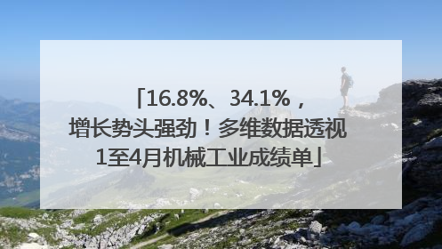 16.8%、34.1%，增长势头强劲！多维数据透视1至4月机械工业成绩单