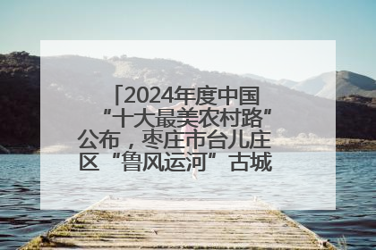 2024年度中国“十大最美农村路”公布，枣庄市台儿庄区“鲁风运河”古城文化廊道上榜！