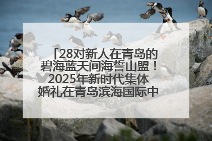 28对新人在青岛的碧海蓝天间海誓山盟！2025年新时代集体婚礼在青岛滨海国际中心文明实践广场举行