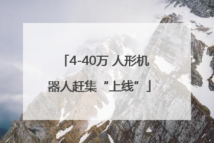 4-40万 人形机器人赶集“上线”